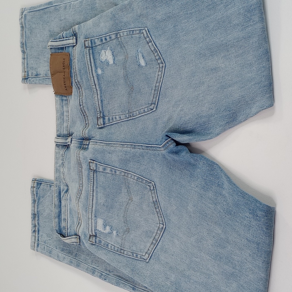 American Eagle Airflex+ Skinny Distressed Light Blue Jeans Size 29x30